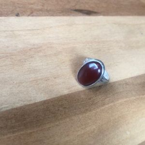 Carnelian and silver size 7 ring